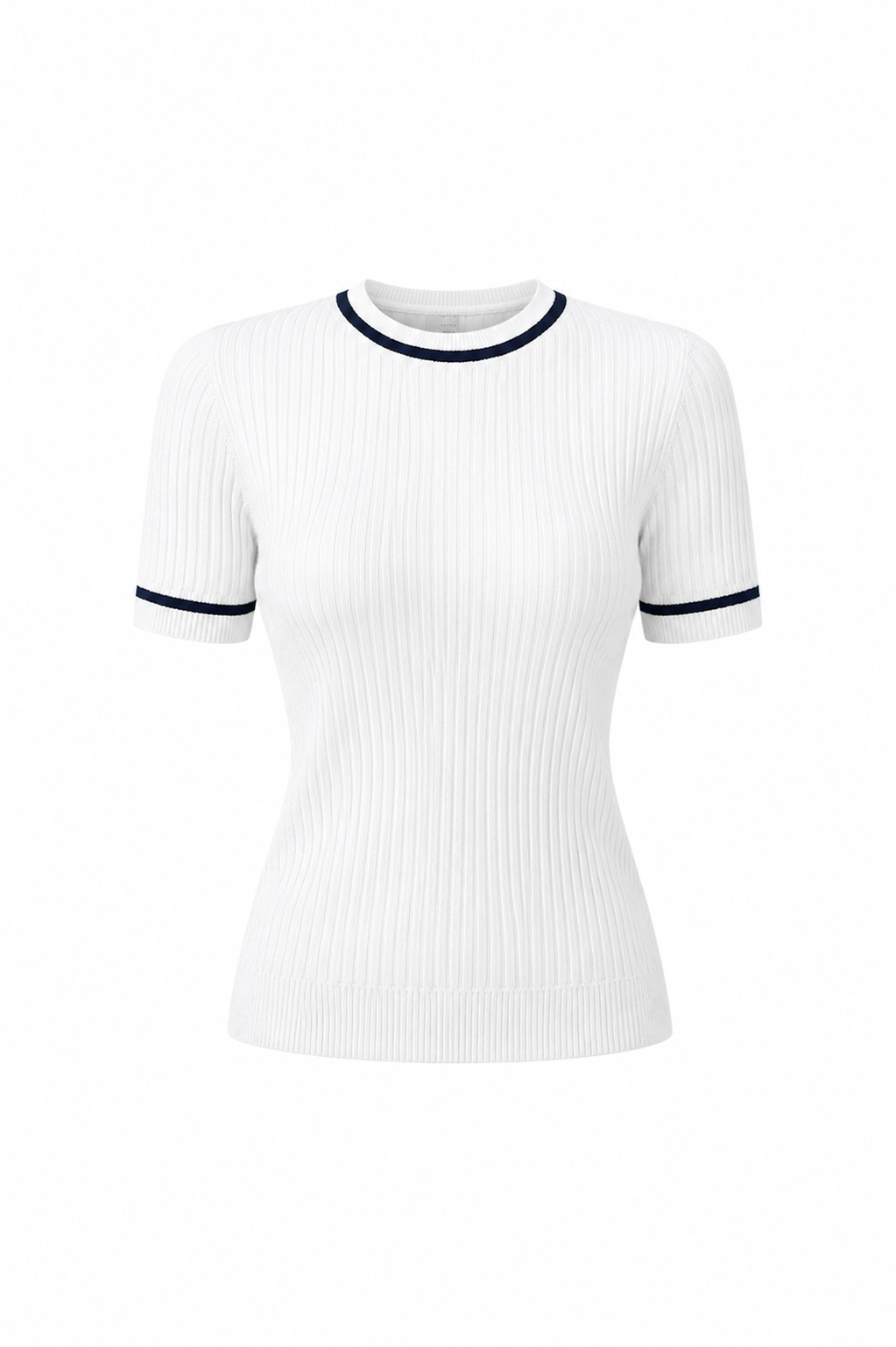Rib Knit Contrast Tee