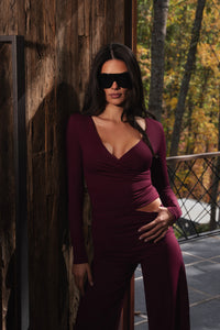 V-Neck Long Sleeve Top