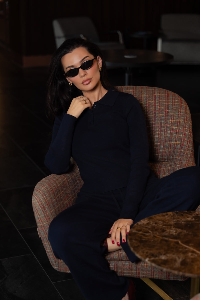 Polo Knit Top