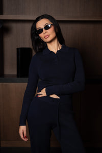 Polo Knit Top