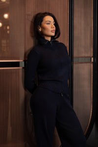 Funnel Neck Knit Top