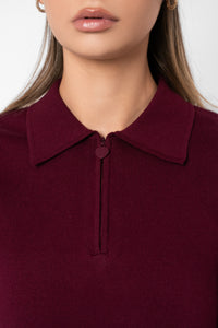 Heart Quarter Zip Knit Top