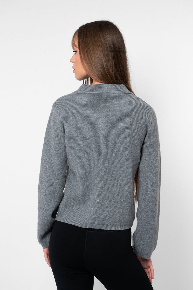 Knit Collar Cardigan