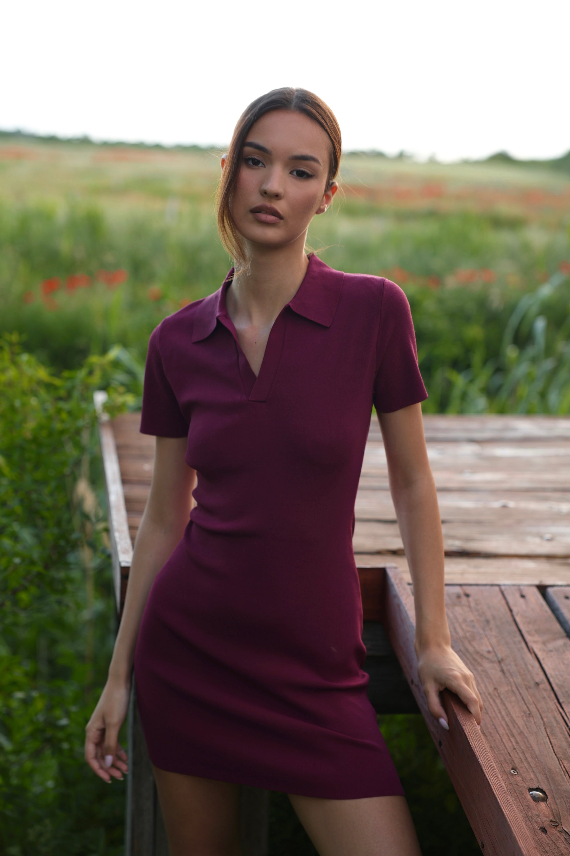 Knit Polo Mini Dress