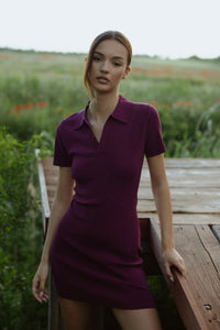 Knit Polo Mini Dress