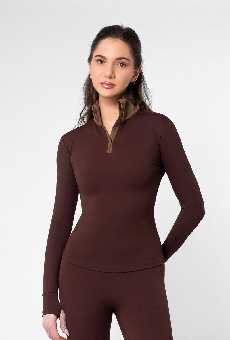 Monochrome Quarter Zip Top